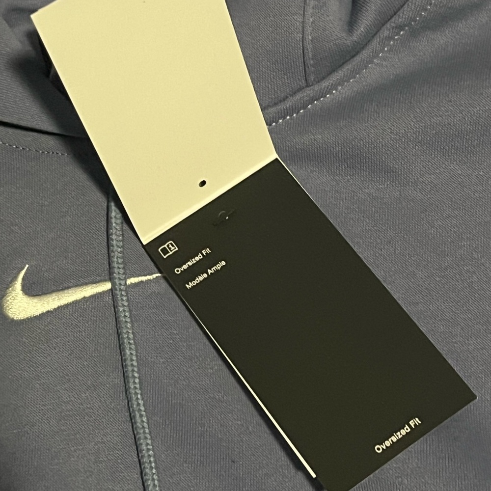 Nike Sportswear Phoenix Fleece Oversized Pullover Hoodie Sweatshirt Medium Blue - Picture 11 of 11